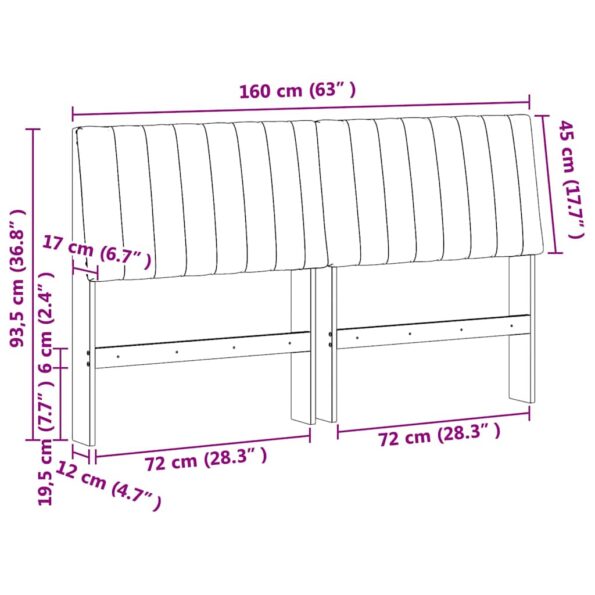 vidaXL Čalúnené čelo postele Tmavo šedá 160 cm – Obrázok 11