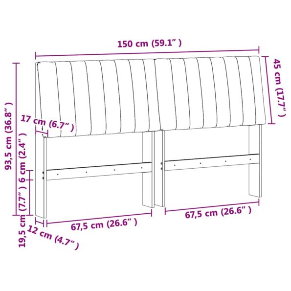 vidaXL Čalúnené čelo postele Tmavo šedá 150 cm – Obrázok 11