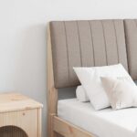 vidaXL Čalúnené čelo postele Sivohnedá 120 cm Masívne borovicové drevo