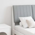 vidaXL Čalúnené čelo postele Svetlosivá 120 cm