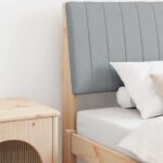 vidaXL Čalúnené čelo postele Svetlosivá 100 cm