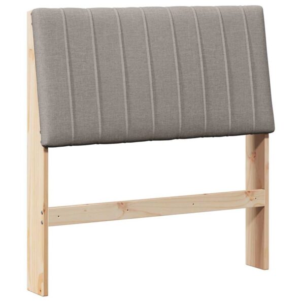vidaXL Čalúnené čelo postele Sivohnedá 90 cm Masívne borovicové drevo – Obrázok 2