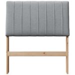 vidaXL Čalúnené čelo postele Svetlosivá 80 cm Masívne borovicové drevo – Obrázok 4