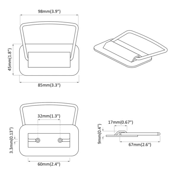 vidaXL Rukoväte na kuchyňu 2 pcs Antracit 85 x 45 mm Kov – Obrázok 9