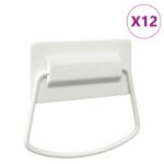 vidaXL Rukoväte na kuchyňu 12 pcs Biela 85 x 45 mm Kov – Obrázok 2