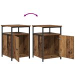 vidaXL Nočný stolík Staré drevo Kompozitné drevo – Obrázok 10