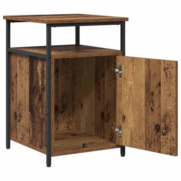 vidaXL Nočný stolík Staré drevo Kompozitné drevo – Obrázok 5