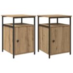 vidaXL Nočný stolík 2 pcs dub artisan Kompozitné drevo – Obrázok 2