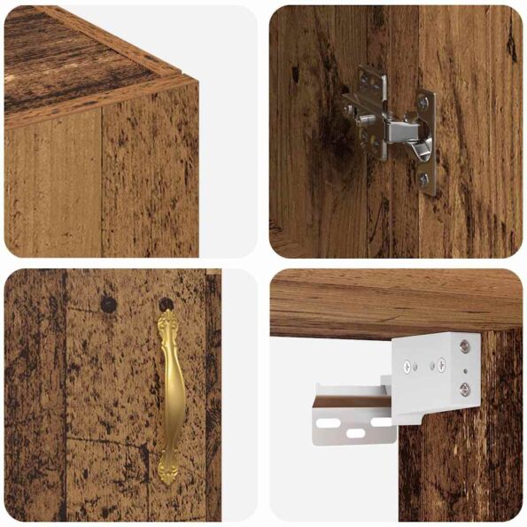 vidaXL Nástenná skrinka Staré drevo 69.5 x 34 x 90 cm Kompozitné drevo – Obrázok 9