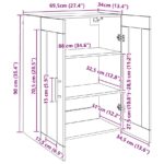vidaXL Nástenná skrinka Čierny dub 69.5 x 34 x 90 cm Kompozitné drevo – Obrázok 11