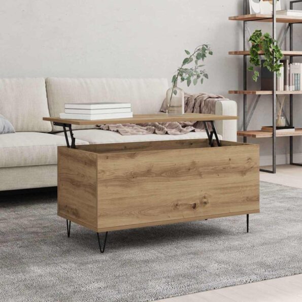 vidaXL Konferenčný stolík dub artisan 90 x 44.5 x 45 cm – Obrázok 4