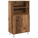 vidaXL Highboard s poličkou s úložiskom s dverami Hnedá 60 x 36 x 110 cm Kompozitné drevo – Obrázok 2