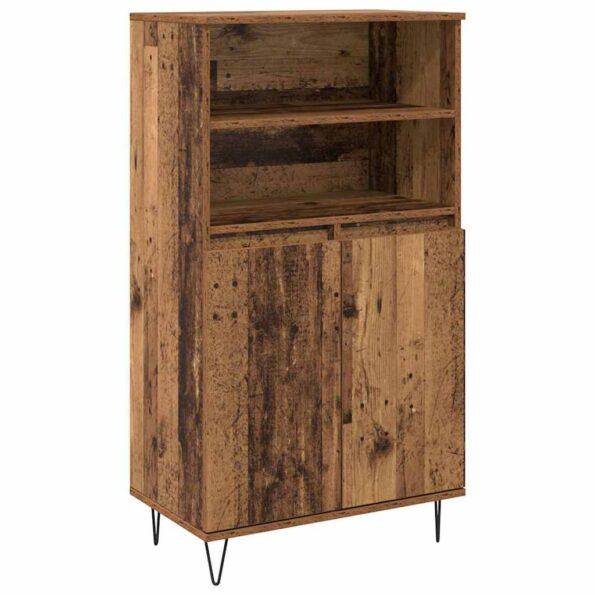 vidaXL Highboard s poličkou s úložiskom s dverami Hnedá 60 x 36 x 110 cm Kompozitné drevo – Obrázok 2
