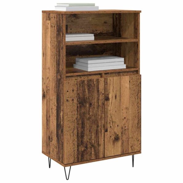 vidaXL Highboard s poličkou s úložiskom s dverami Hnedá 60 x 36 x 110 cm Kompozitné drevo – Obrázok 3