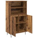 vidaXL Highboard s poličkou s úložiskom s dverami Hnedá 60 x 36 x 110 cm Kompozitné drevo – Obrázok 5