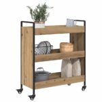 vidaXL Kuchynský vozík dub artisan 70 x 30 x 82 cm Kompozitné drevo – Obrázok 3