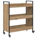 vidaXL Kuchynský vozík dub artisan 70 x 30 x 82 cm Kompozitné drevo – Obrázok 8