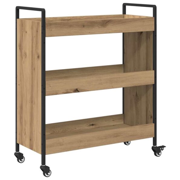 vidaXL Kuchynský vozík dub artisan 70 x 30 x 82 cm Kompozitné drevo – Obrázok 8