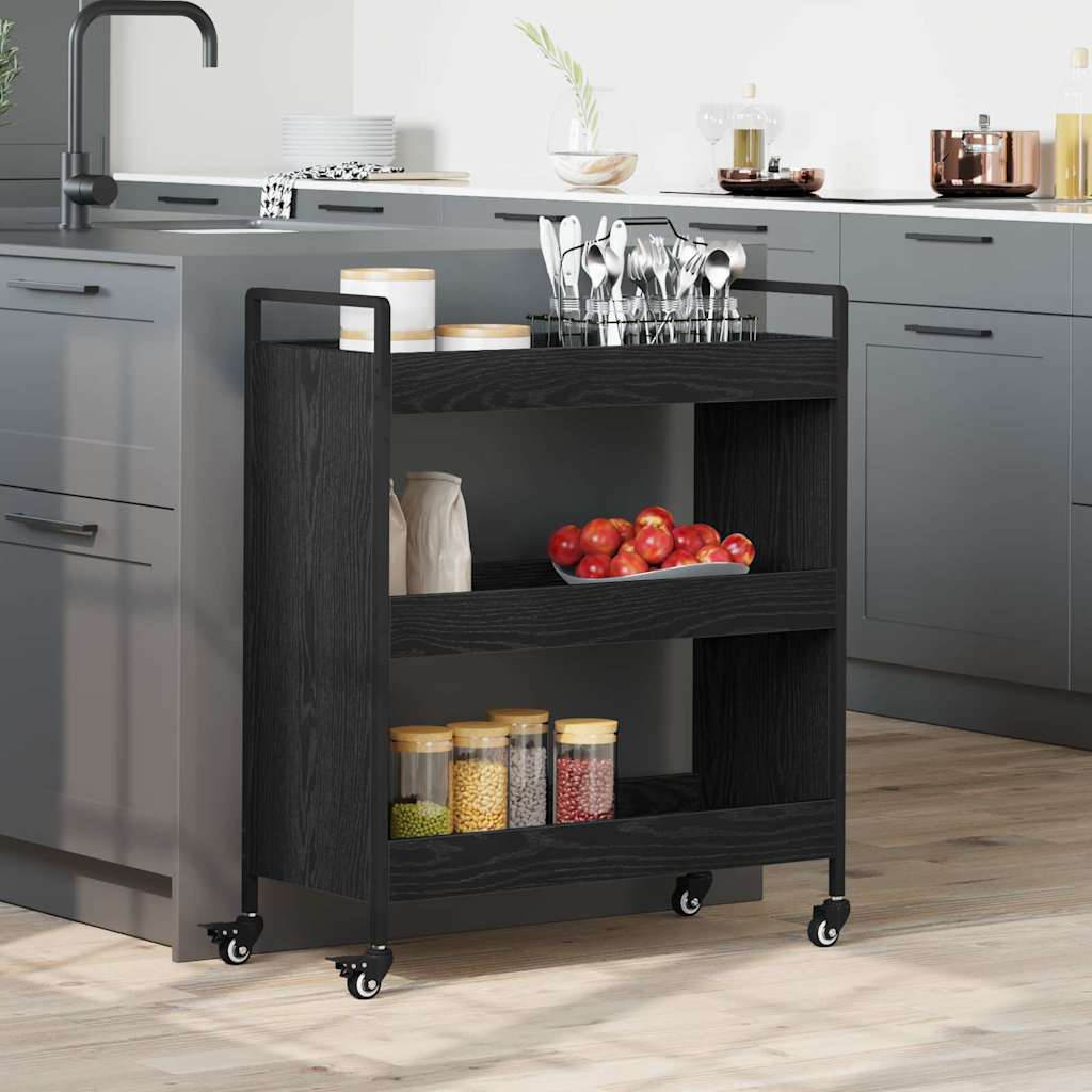 879626_1.jpg vidaXL Kuchynský vozík Čierny dub 70 x 30 x 82 cm Kompozitné drevo – Obrázok 1