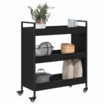 vidaXL Kuchynský vozík Čierny dub 70 x 30 x 82 cm Kompozitné drevo – Obrázok 3