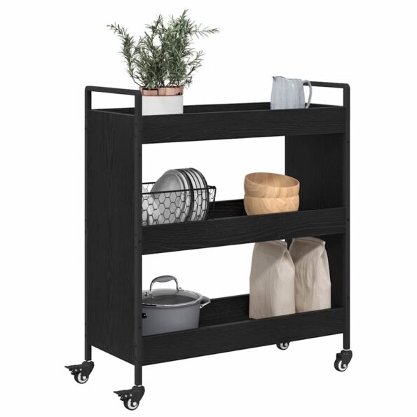 vidaXL Kuchynský vozík Čierny dub 70 x 30 x 82 cm Kompozitné drevo – Obrázok 3