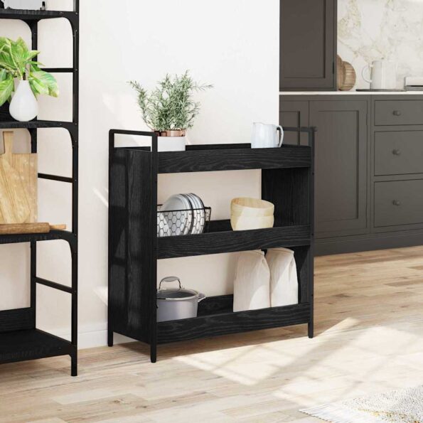 vidaXL Kuchynský vozík Čierny dub 70 x 30 x 82 cm Kompozitné drevo – Obrázok 4