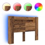 vidaXL Čelo postele skrinka Staré drevo Kompozitné drevo – Obrázok 4