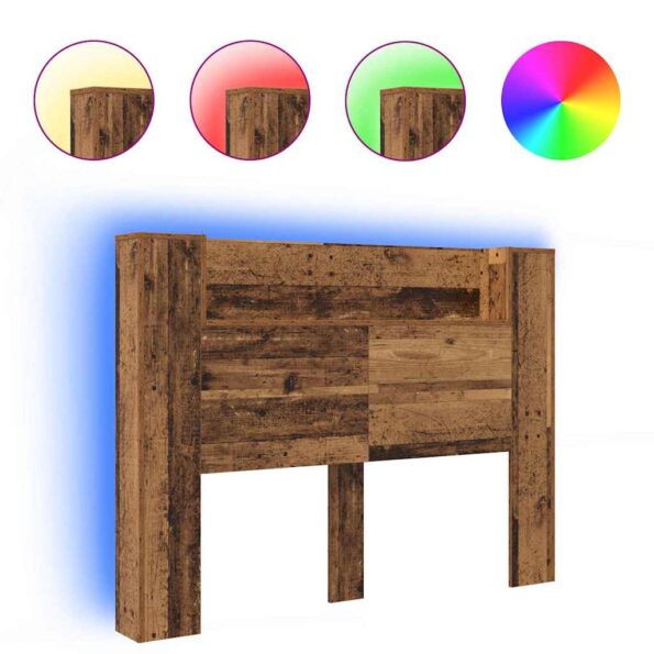 vidaXL Čelo postele skrinka Staré drevo Kompozitné drevo – Obrázok 4