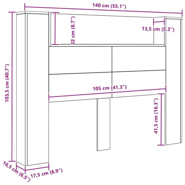 vidaXL Čelo postele skrinka dub artisan Kompozitné drevo – Obrázok 10