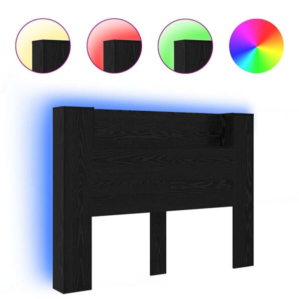 vidaXL Čelo postele skrinka Čierny dub Kompozitné drevo – Obrázok 4