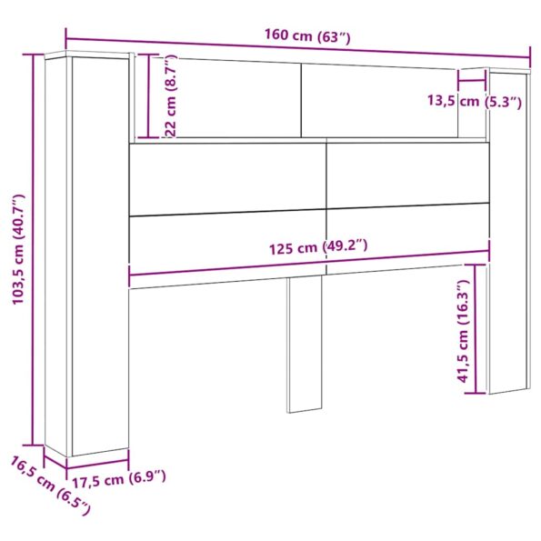 vidaXL Čelo postele skrinka dub artisan Kompozitné drevo – Obrázok 10