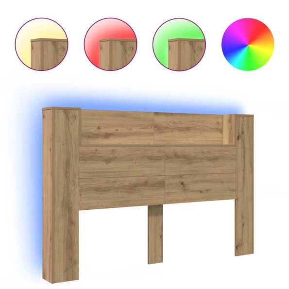 vidaXL Čelo postele skrinka dub artisan Kompozitné drevo – Obrázok 4