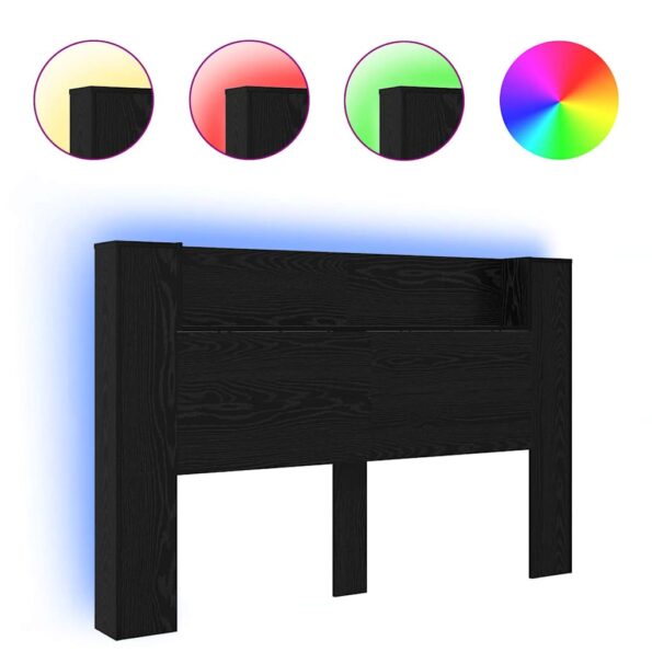 vidaXL Čelo postele skrinka Čierny dub Kompozitné drevo – Obrázok 4