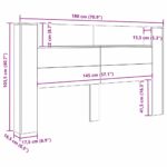vidaXL Čelo postele skrinka Staré drevo 180 x 17 x 104.5 cm – Obrázok 10