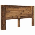 vidaXL Čelo postele skrinka Staré drevo 180 x 17 x 104.5 cm – Obrázok 2