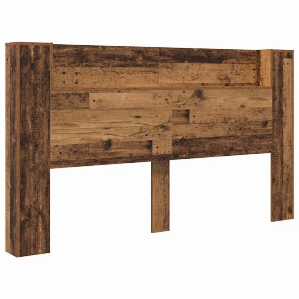 vidaXL Čelo postele skrinka Staré drevo 180 x 17 x 104.5 cm – Obrázok 2