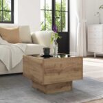 vidaXL Konferenčný stolík dub artisan 40 x 40 x 30 cm Kompozitné drevo – Obrázok 5