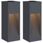 vidaXL Solárna LED chodníková lampa 2 pcs Antracit – Obrázok 2