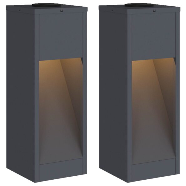 vidaXL Solárna LED chodníková lampa 2 pcs Antracit – Obrázok 2