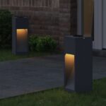 vidaXL Solárna LED chodníková lampa 2 pcs Antracit – Obrázok 3