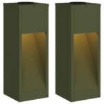 vidaXL Solárna LED chodníková lampa 2 pcs Olivová zelená – Obrázok 2