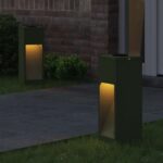 vidaXL Solárna LED chodníková lampa 2 pcs Olivová zelená – Obrázok 3