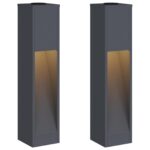 vidaXL Solárna LED chodníková lampa 2 pcs Antracit – Obrázok 2