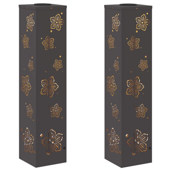 vidaXL Solárne LED svetlo na chodník 2 pcs Čierna – Obrázok 2