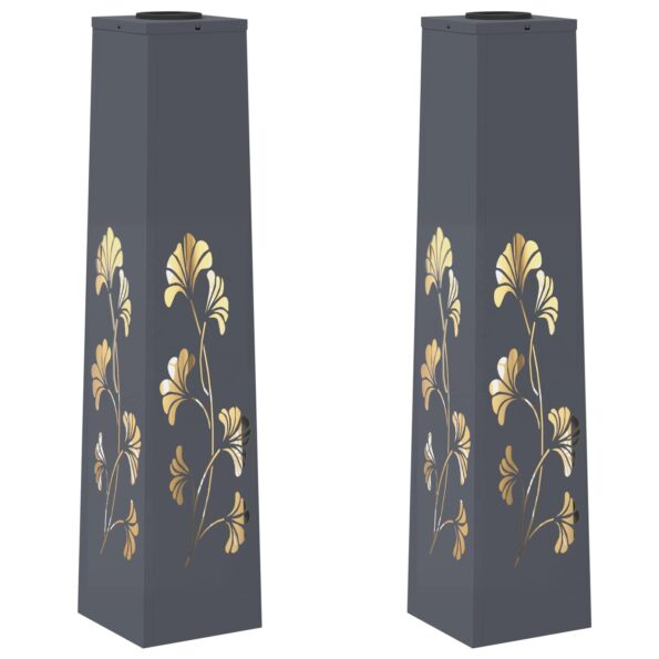 vidaXL Solárne LED svetlo na chodník 2 pcs Antracit – Obrázok 2