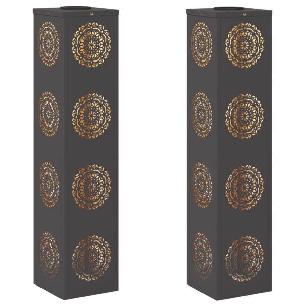 vidaXL Solárne LED svetlo na chodník 2 pcs Čierna – Obrázok 2