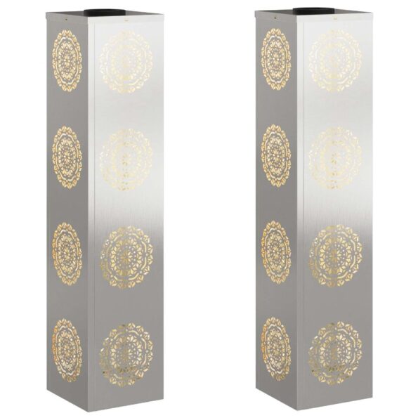 vidaXL Solárne LED svetlo na chodník 2 pcs Nerezová oceľ Nerezová oceľ – Obrázok 2