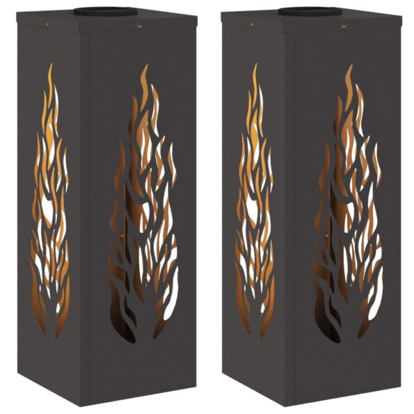 vidaXL Solárne LED svetlo na chodník 2 pcs Čierna – Obrázok 2