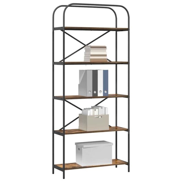 vidaXL Regál na knihy Tmavý dub 80 x 30 x 183 cm Kompozitné drevo – Obrázok 3