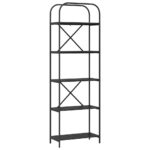 vidaXL Regál na knihy Čierny dub 60 x 30 x 183 cm Kompozitné drevo – Obrázok 2